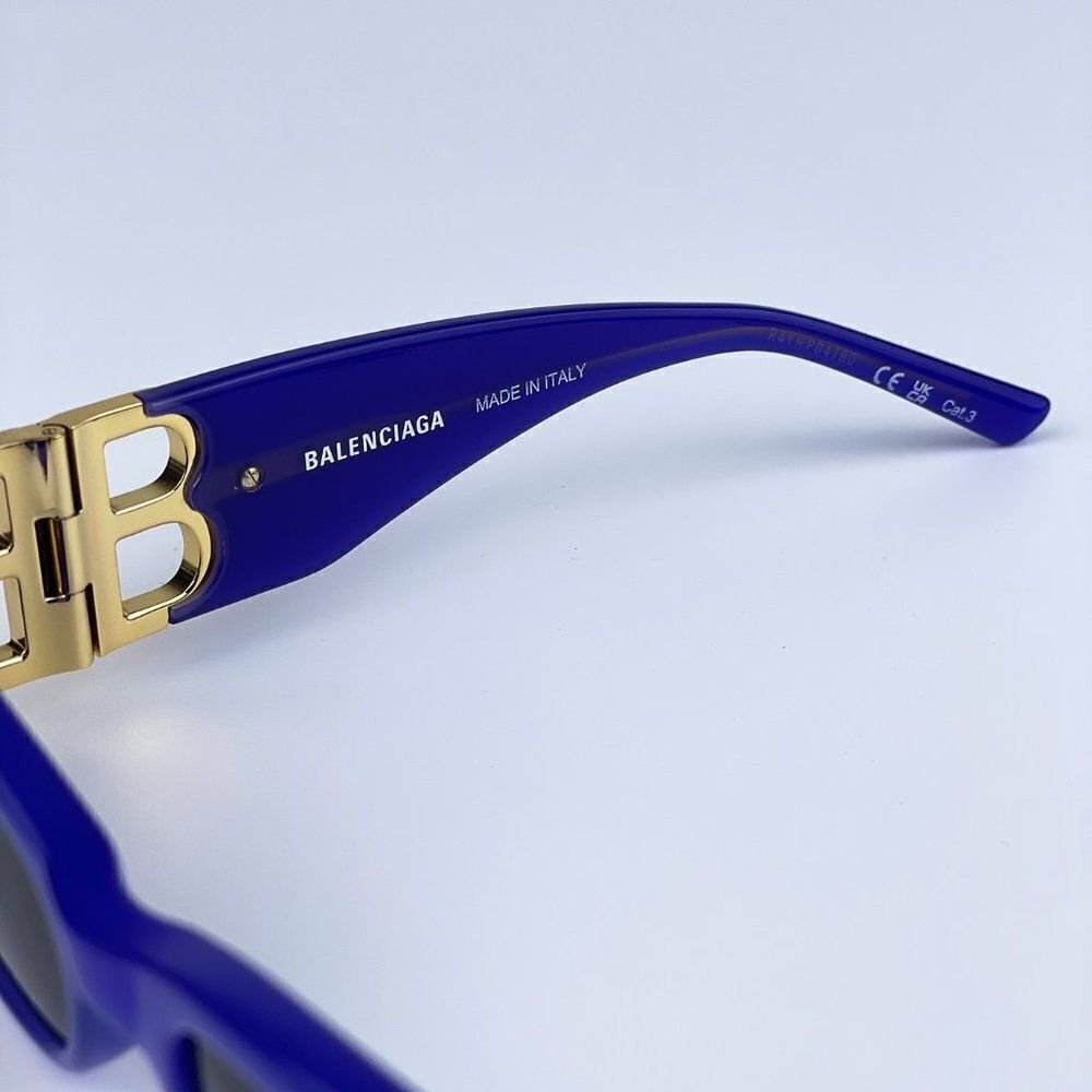 SALE! NEW Balenciaga BB0096S 004 Violet Gray Rectangle/Narrow Women Sunglasses - Picture 9 of 12